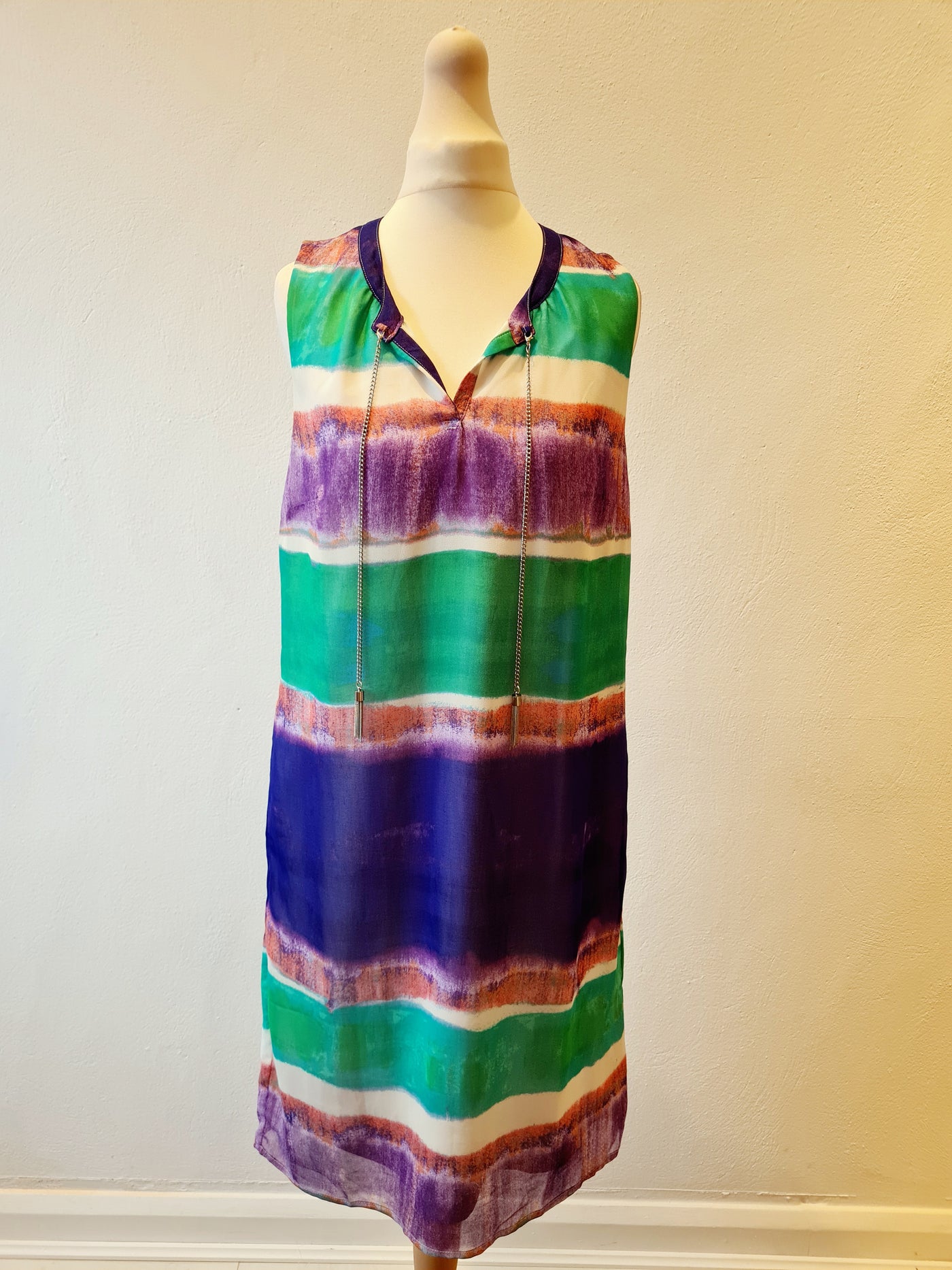 Kaleidoscope Green/Purple Sleeveless Dress Size Small