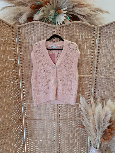 Zara Pink knit vest New L