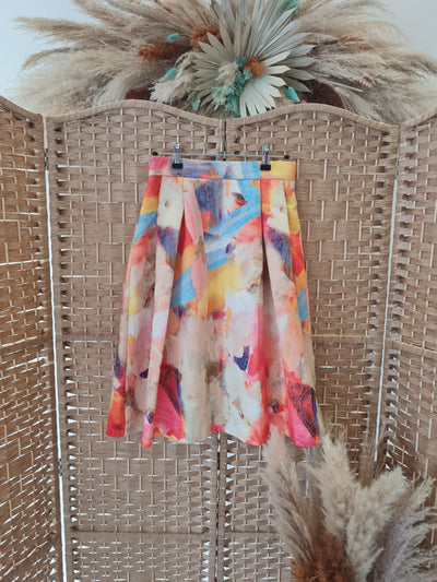H&M Colour Print Skirt Size 10