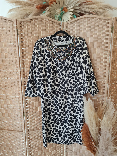 Jeff & Co Animal Print Two Piece Dress Suit Size 16