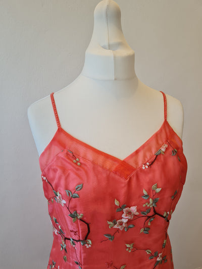 Kaliko Peach Floral Two Piece Dress Suit Size 12