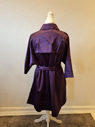 Simply Vera Aubergine satin coat Size XL