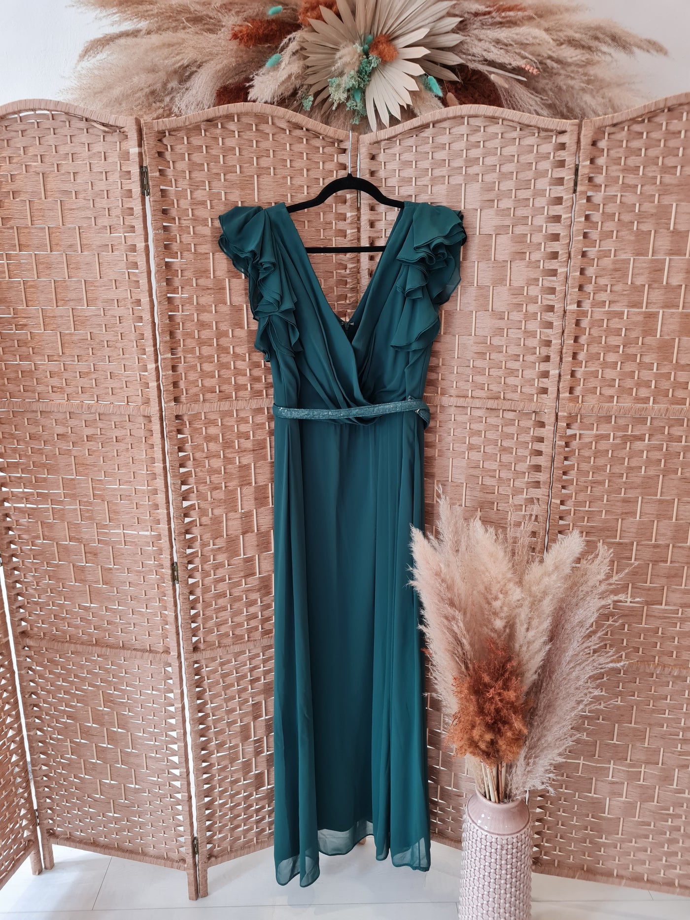 Vivian Diamond Dessy Green cross over Evening Dress 14/16 The Wardrobe Vivian Diamond Dessy Green cross over Evening Dress 14/16 The Wardrobe