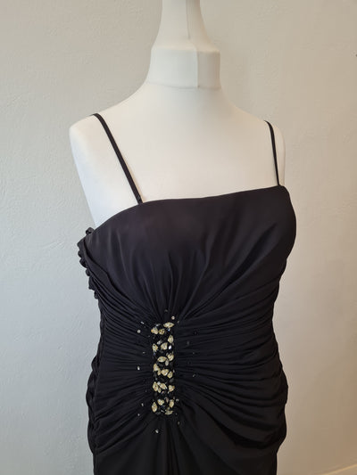 Goya Black ruched  beaded Evening dress size 20