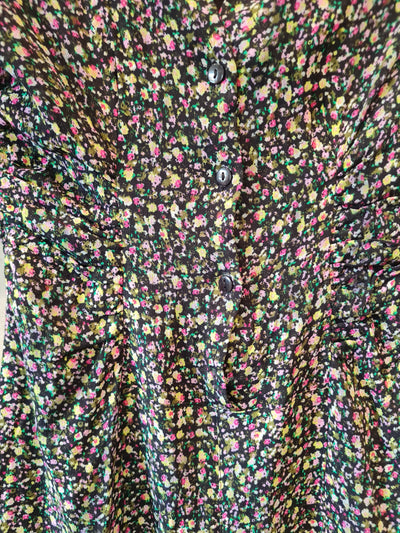 River Island Black Ditsy floral playsuit Size 8