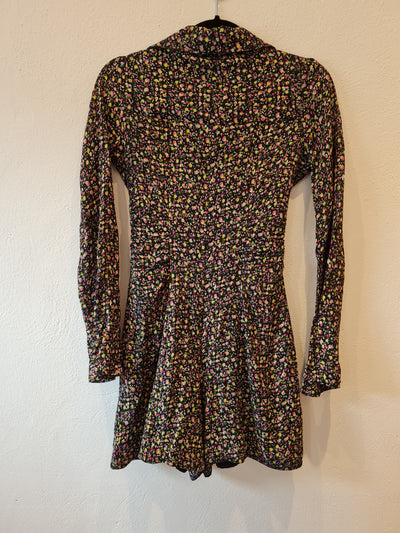 River Island Black Ditsy floral playsuit Size 8