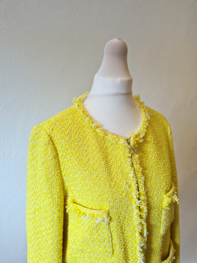 Zara yellow tweed bomber  M