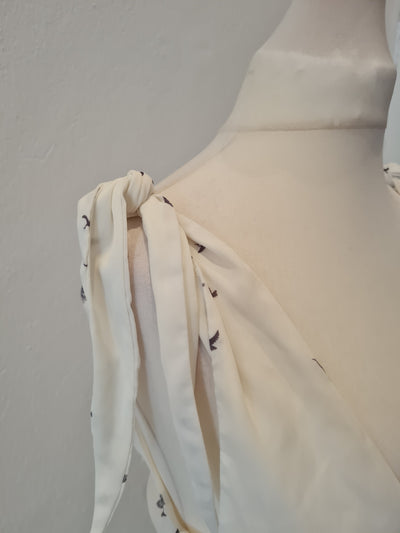 H&M White bird print Dress New 10 RRP £35