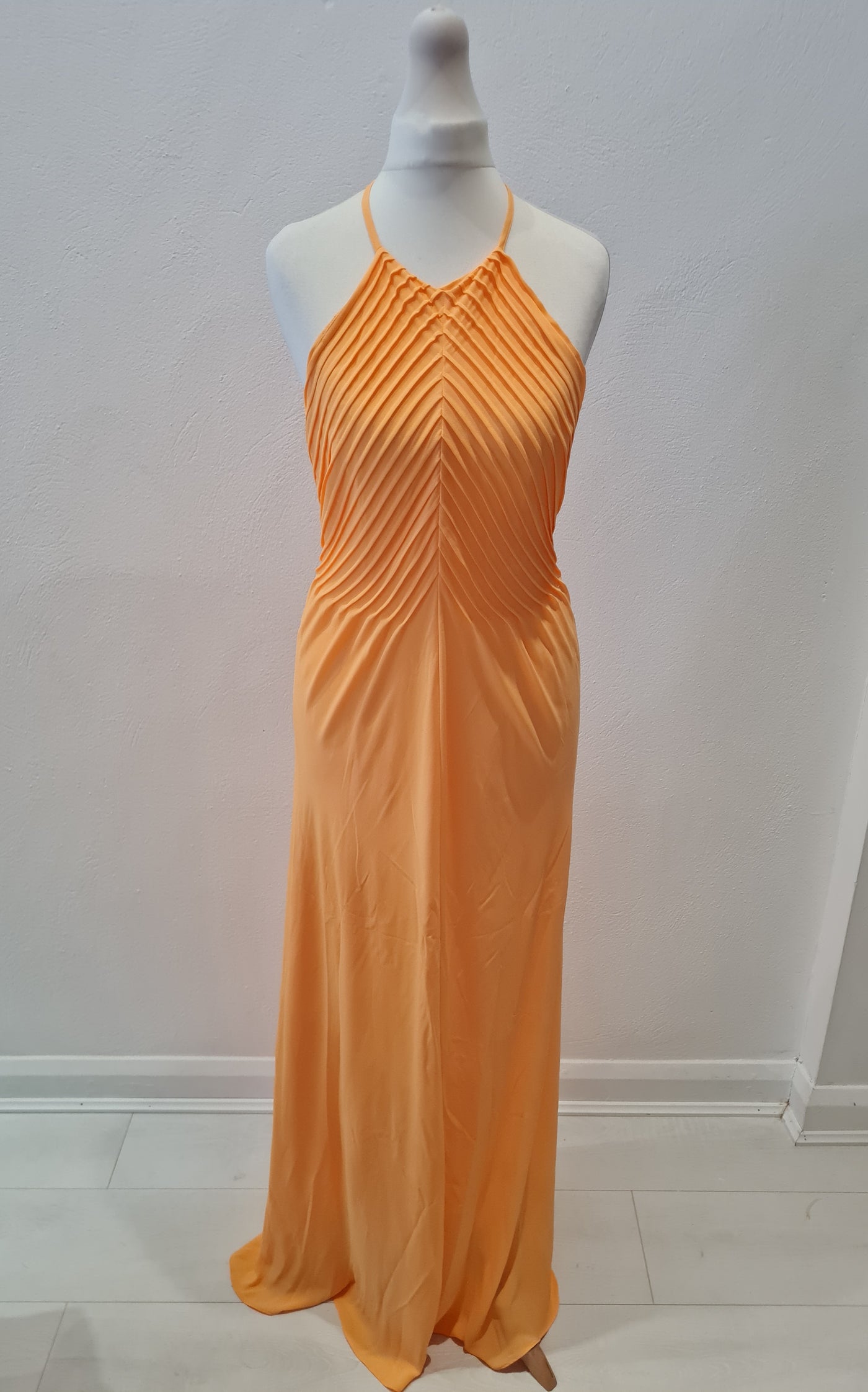 orange dress ted baker Shop Materva Printed Halter Neck Pleated Maxi Dress Orangefor Women Online