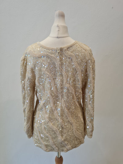 Tricoville cream sequin/pearl top L