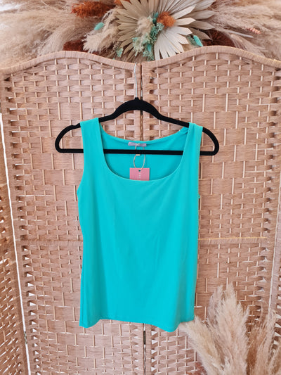 Zara teal sleeveless vest top L