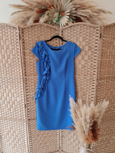 ELLA Bo Blue frill dress 12 RRP £135
