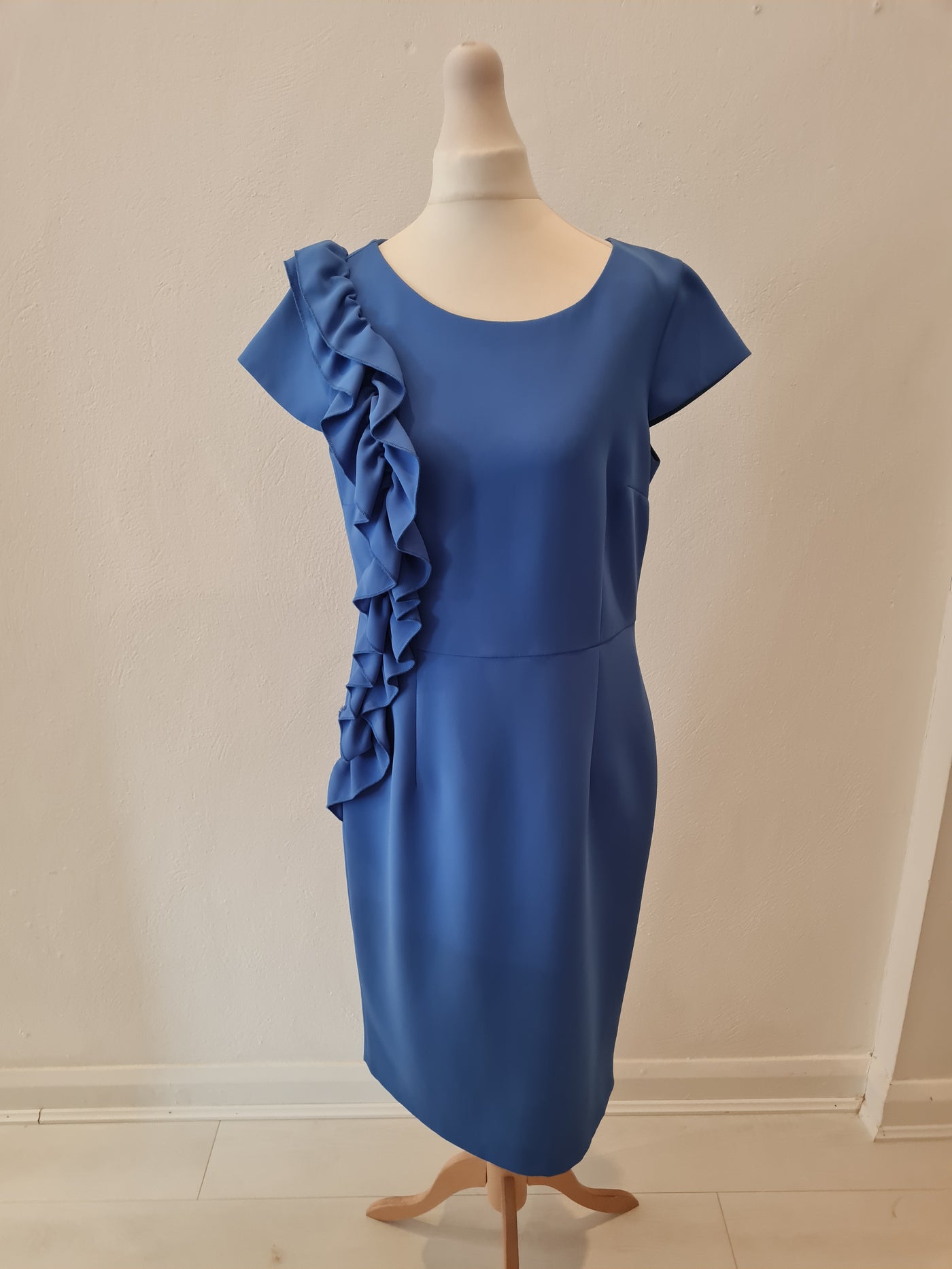 ELLA Bo Blue frill dress 12 RRP £135