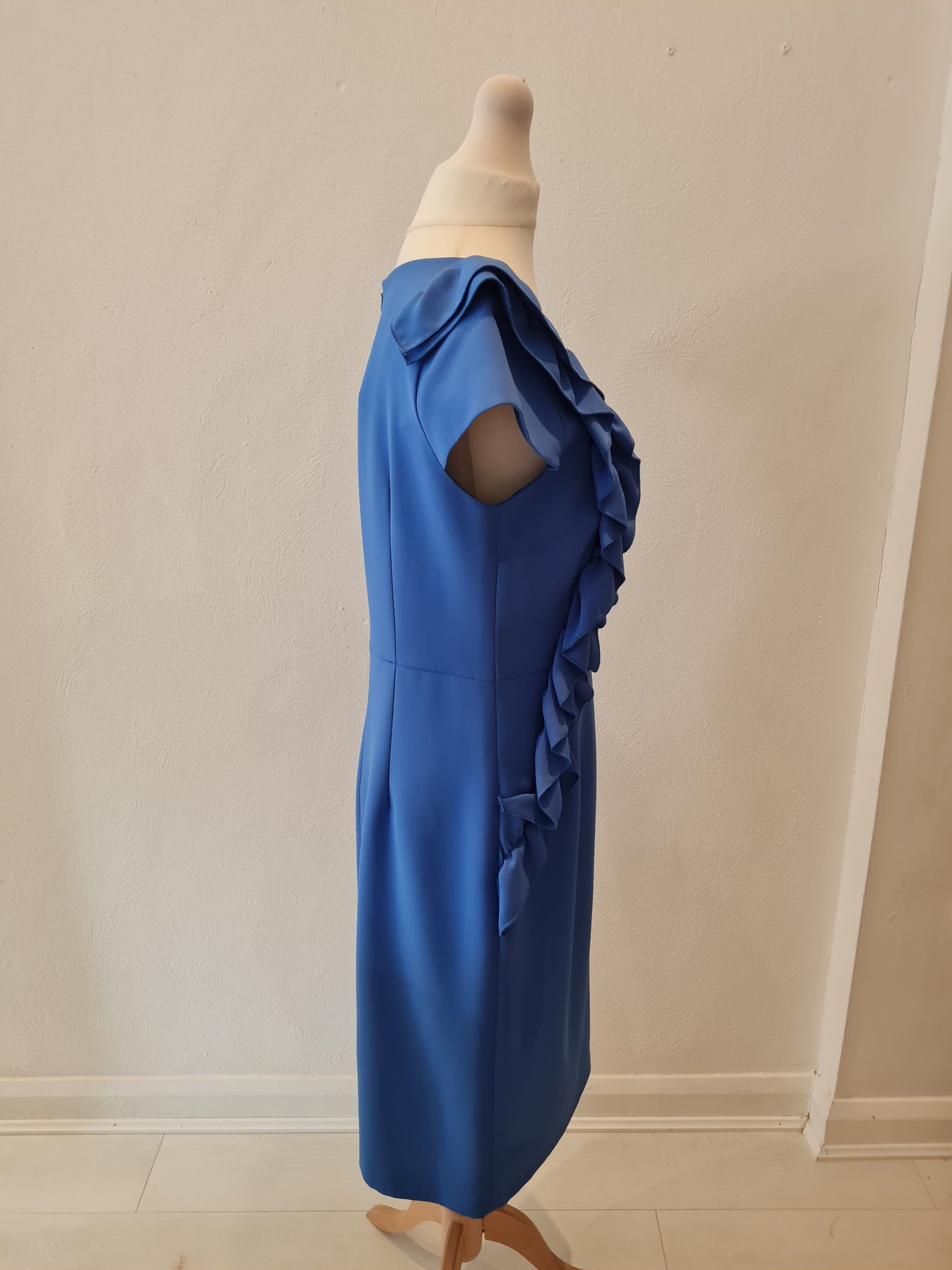 ELLA Bo Blue frill dress 12 RRP £135