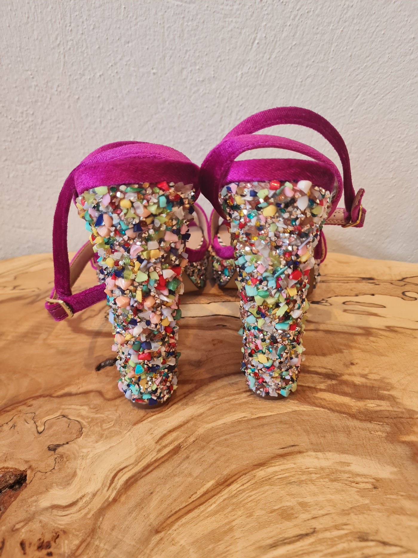 Betsy Johnson Puple Jewelled Heels 7