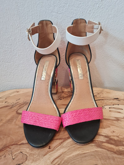 Miss KG Pink stripe heels sandal Size 3