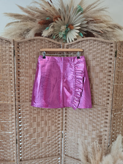 Pretty Little Thing Pink Ruffle skirt Size 8