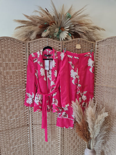 Zara Pink Floral Suit Size S/M NEW RRP £80