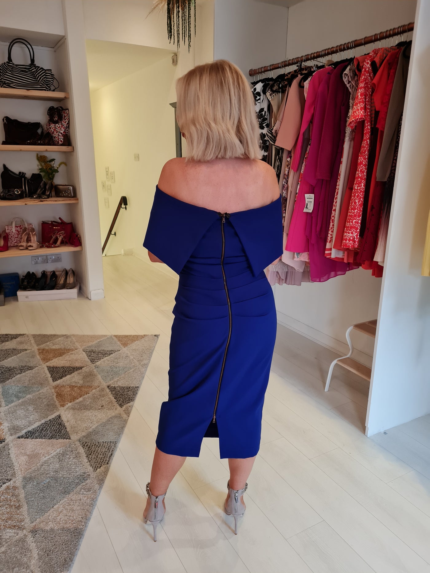 Kevan Jon Cobalt Blue Off Shoulder Dress 4 The Wardrobe Kevan Jon Cobalt Blue Off Shoulder Dress 4 The Wardrobe