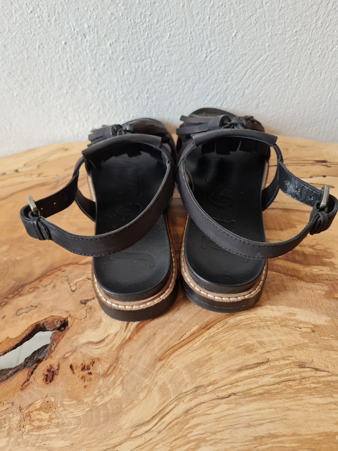 Jigsaw Black Tassel Sandals 4