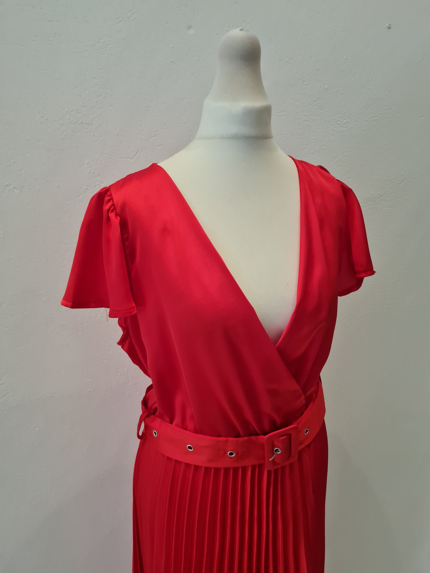 New Look Red Pleat Dress 8 NEW RRP £28
