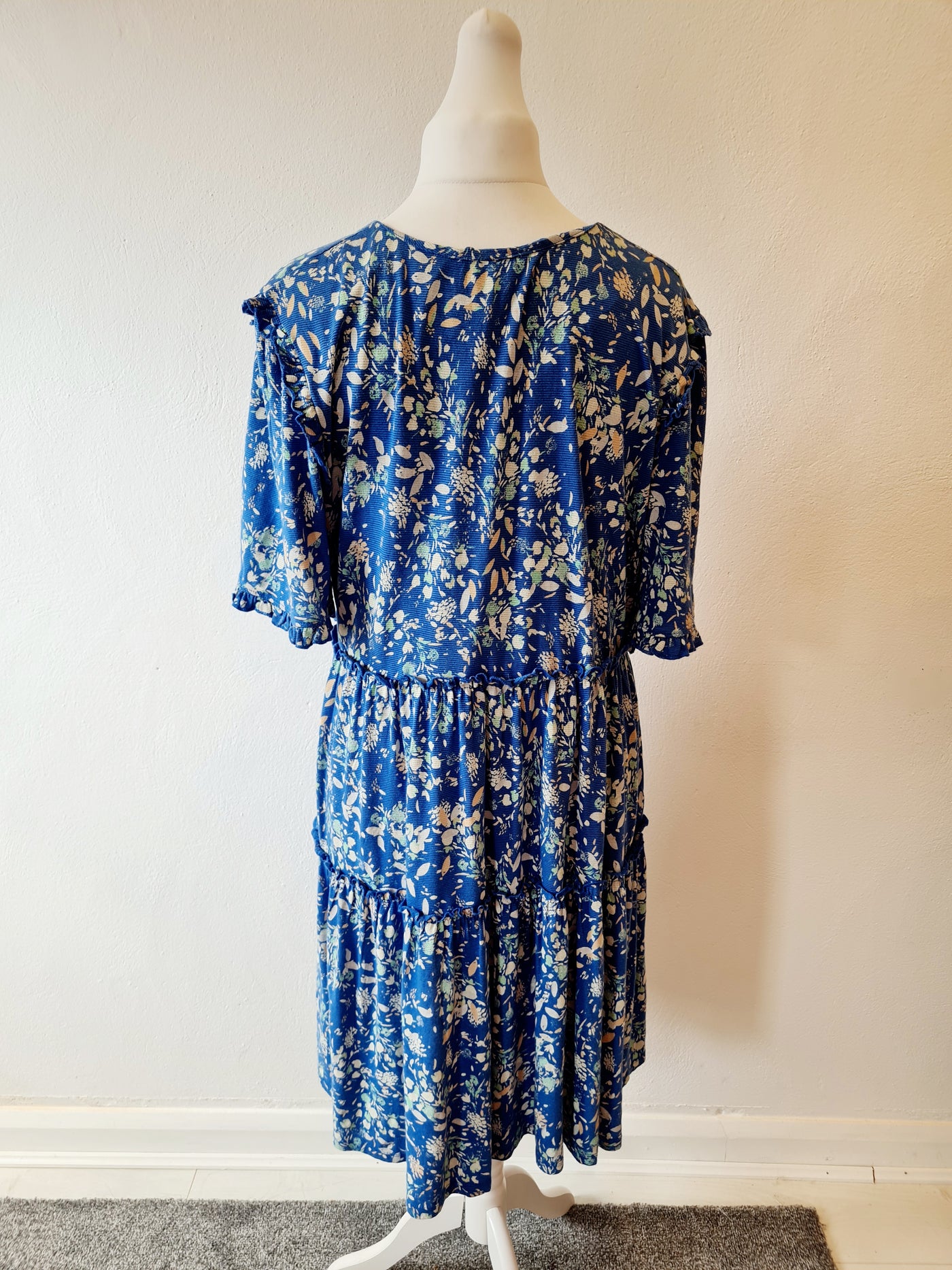 Monsoon Blue floral dress L