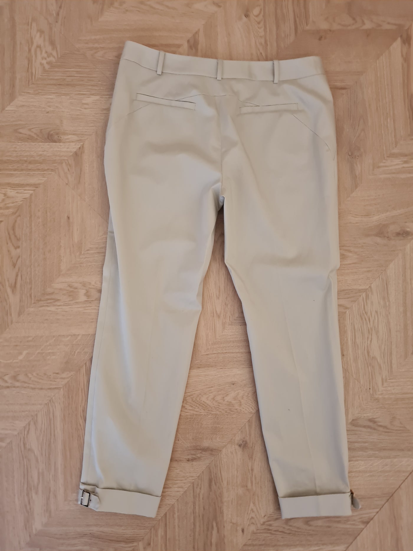 Ted Baker Beige buckle bottom trousers size 12/14 New