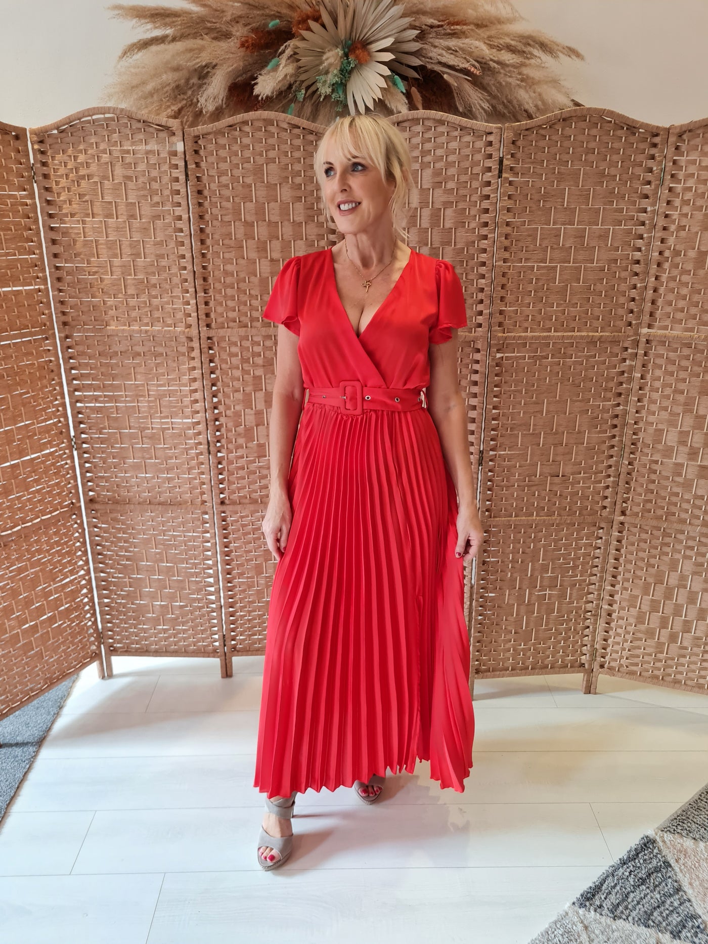 New Look Red Pleat Dress 8 NEW RRP £28