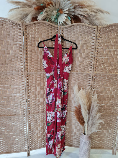 Missguided red floral jumpsuit 8