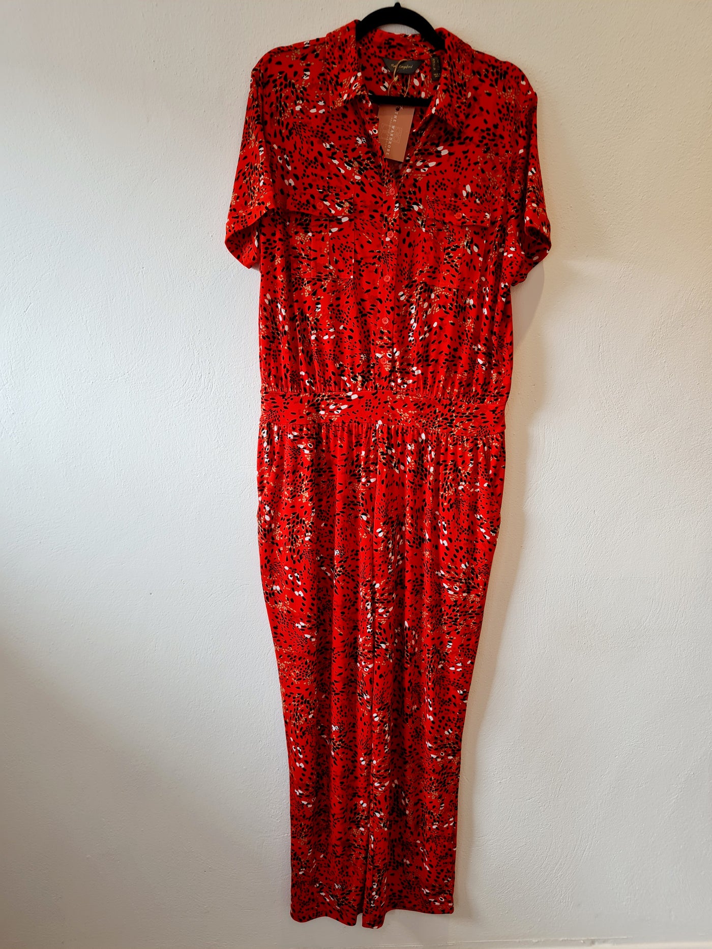 Ruth Langsford Red Print Jumpsuit Size XL