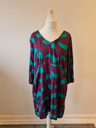 White Stuff Purple& Green Dress Size 16 New (RRP £55)