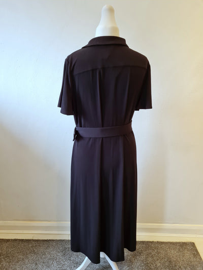 Ruth Langsford Black Jersey Maxi Shirt Dress Size XL