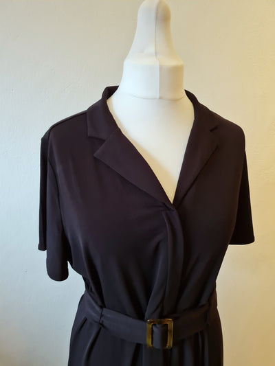 Ruth Langsford Black Jersey Maxi Shirt Dress Size XL