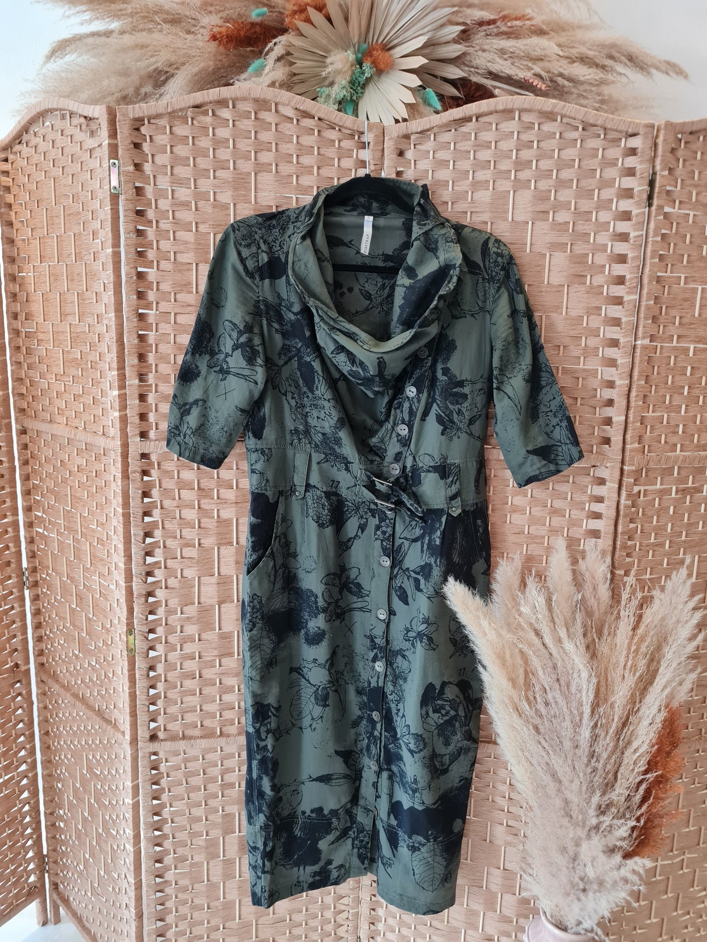 Firetrap Khaki Floral Dress  L