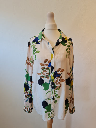 Reiss Cream/Green Blouse 12