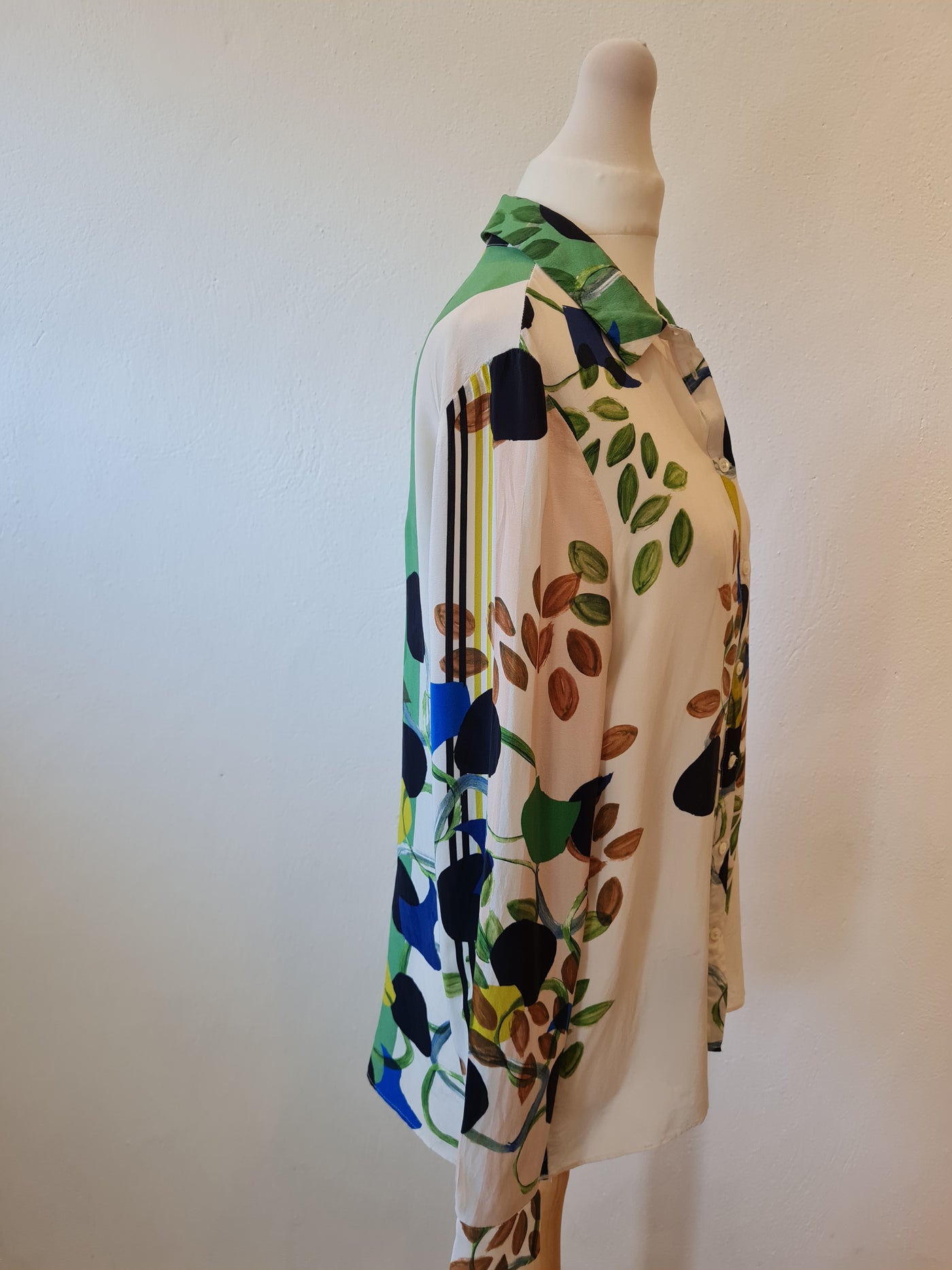 Reiss Cream/Green Blouse 12