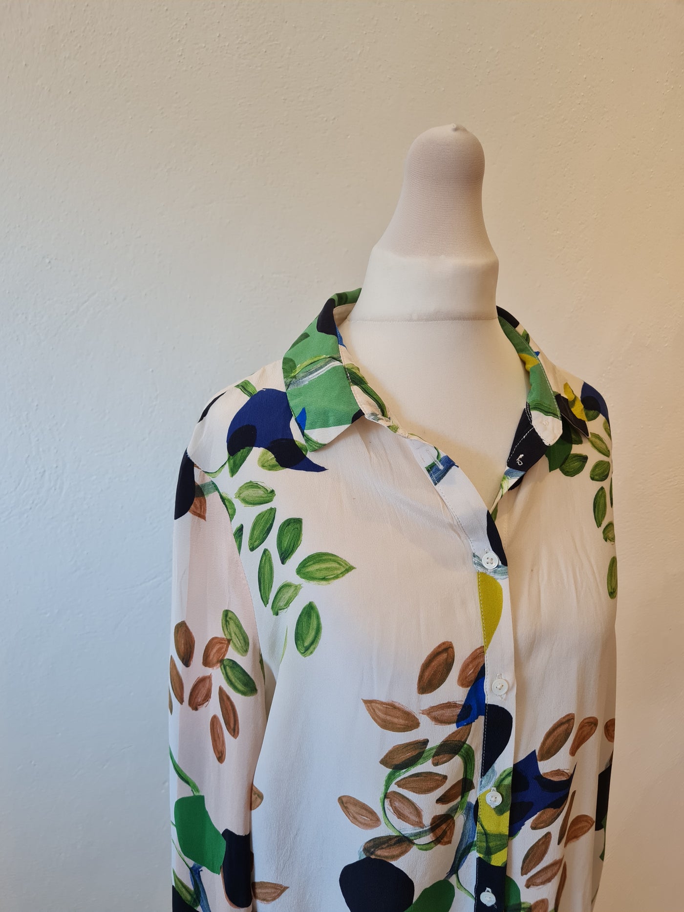 Reiss Cream/Green Blouse 12