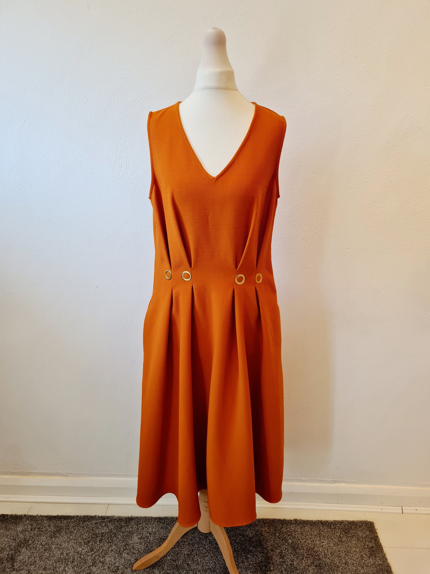 Linea orange/gold detail dress 12