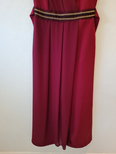 Rinascimento Maroon overlay jumpsuit L NEW RRP £179