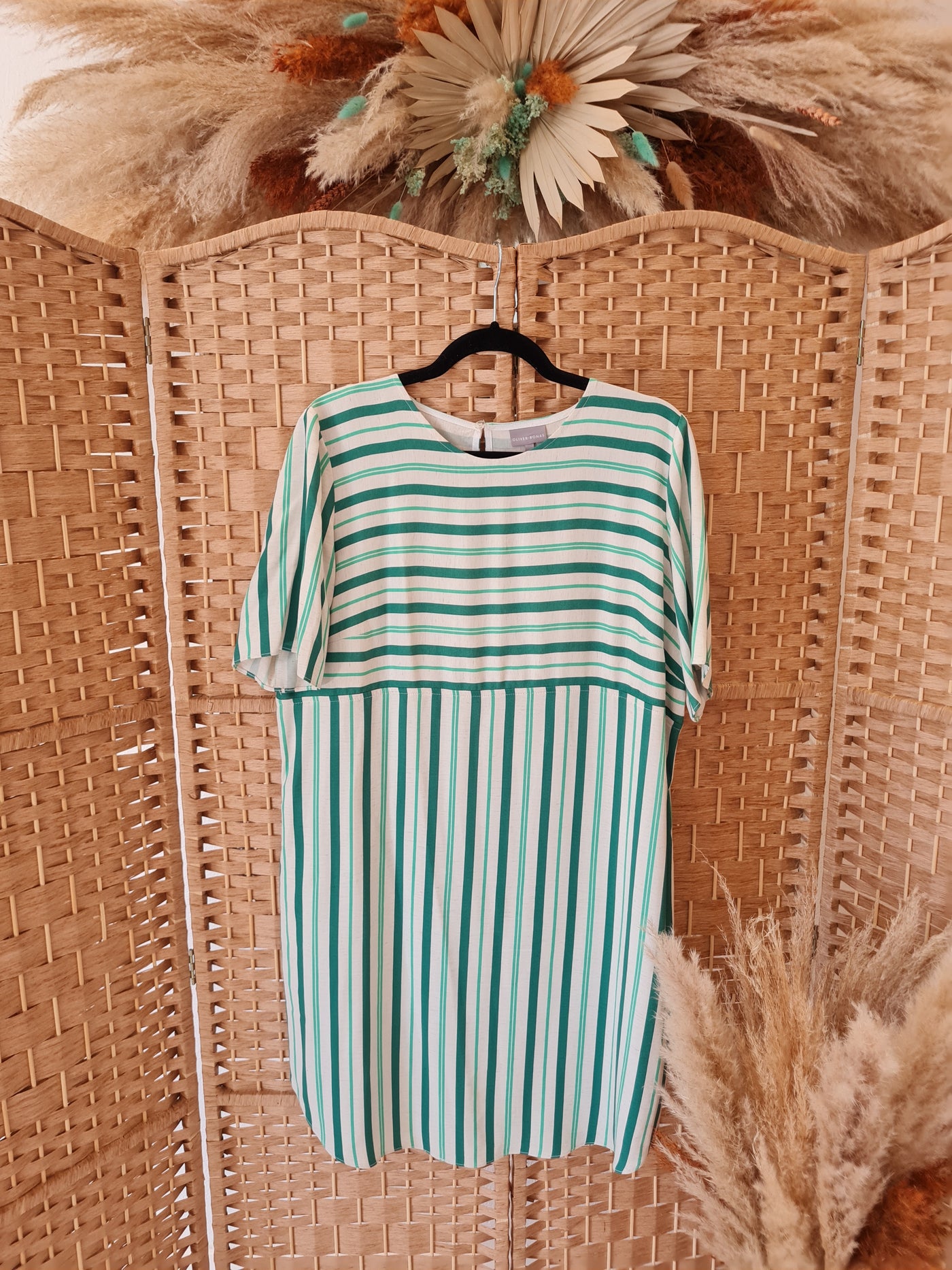 Oliver Bonas Green stripe dress Size 14