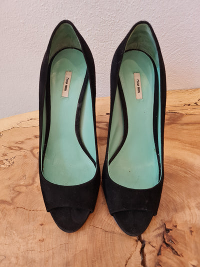 Miu Miu black embellished heels 4