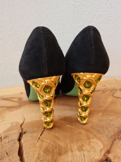 Miu Miu black embellished heels 4