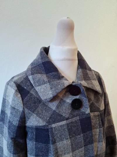 Tommy Hilfiger Blue Check Crop Jacket Size 8