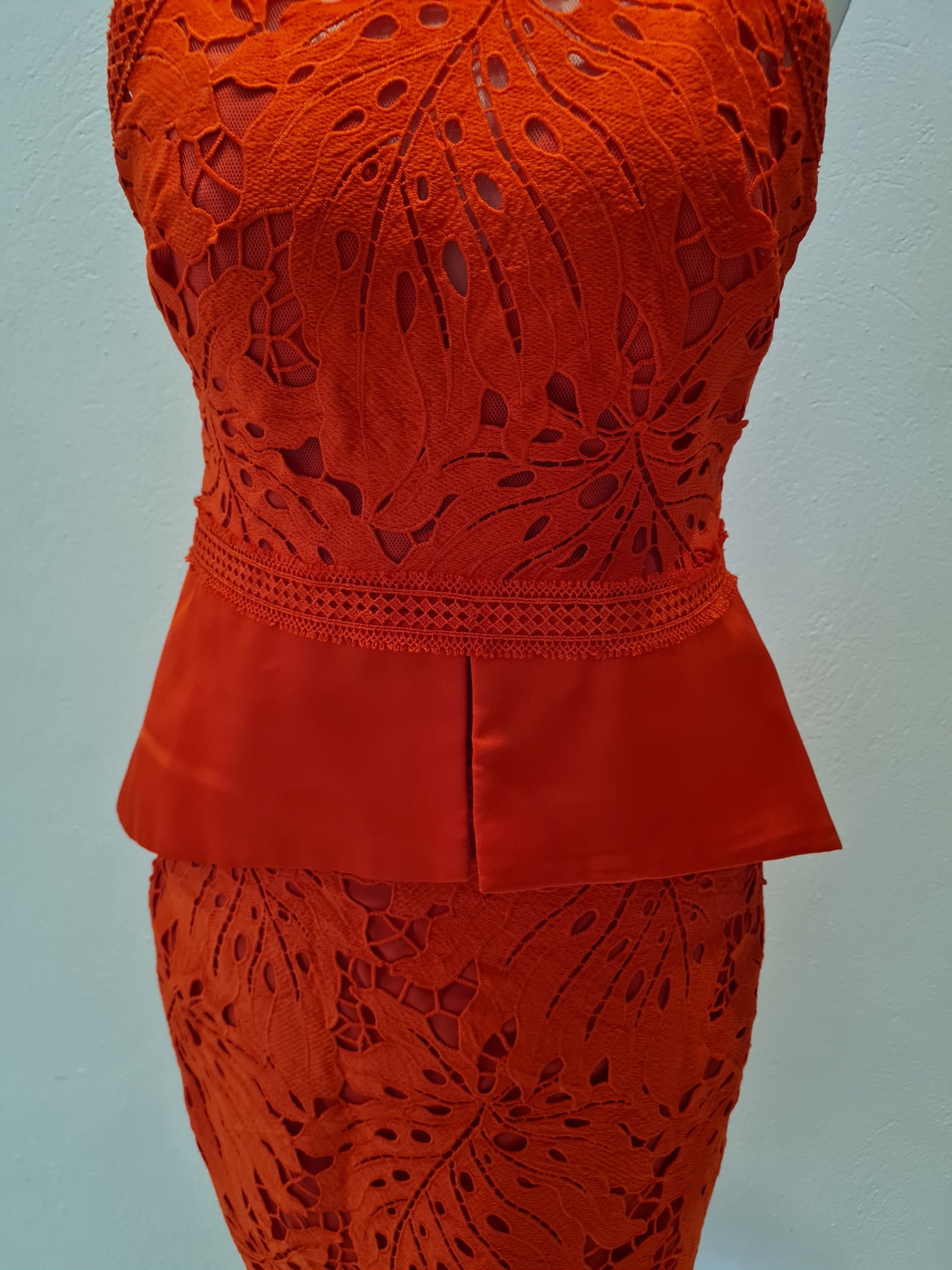 Bariano Orange Lace Dress 8