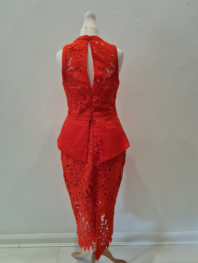 Bariano Orange Lace Dress 8