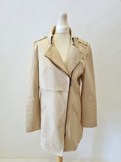 Promod Cream Side Zip Coat Size 12
