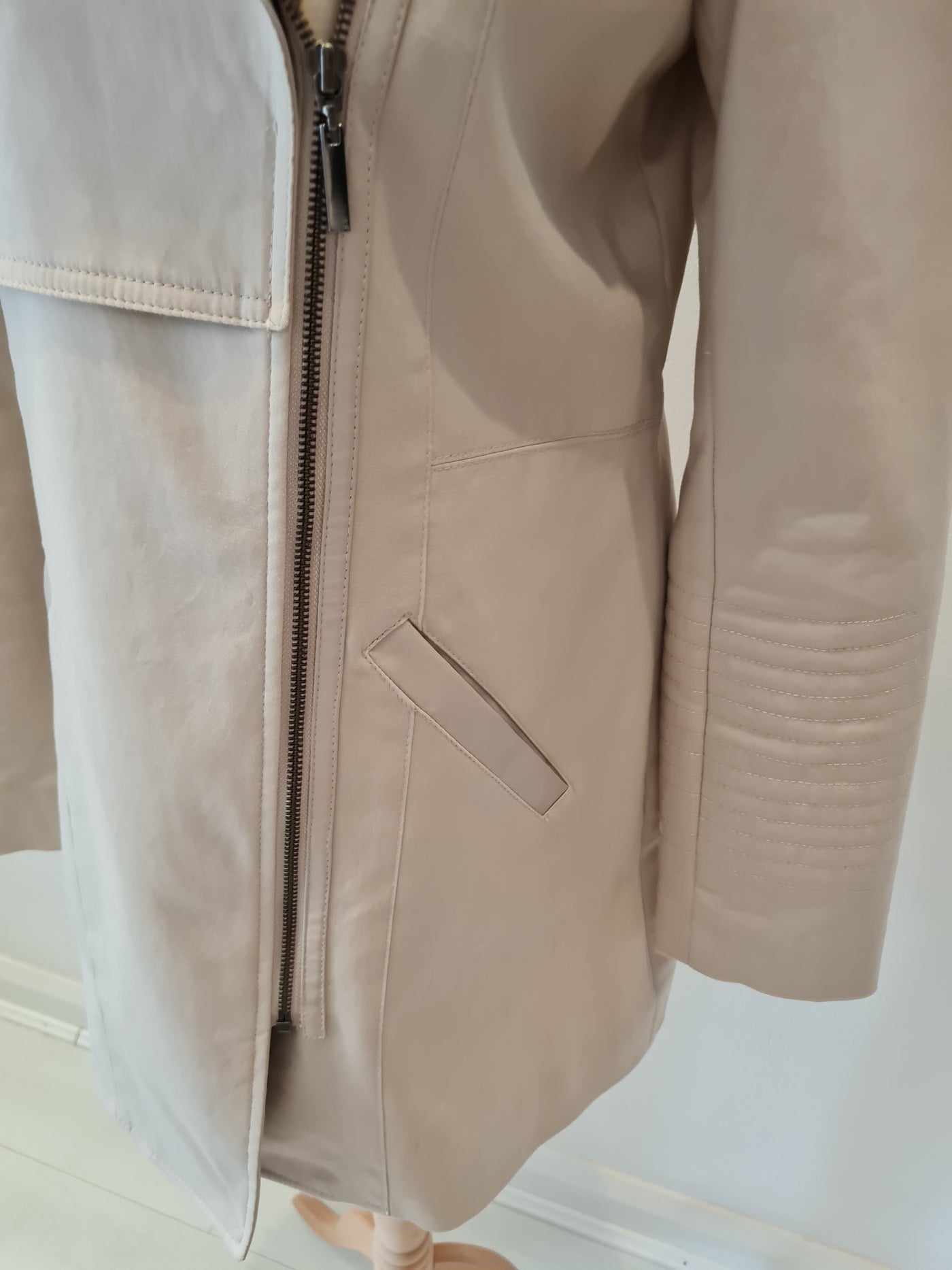 Promod Cream Side Zip Coat Size 12