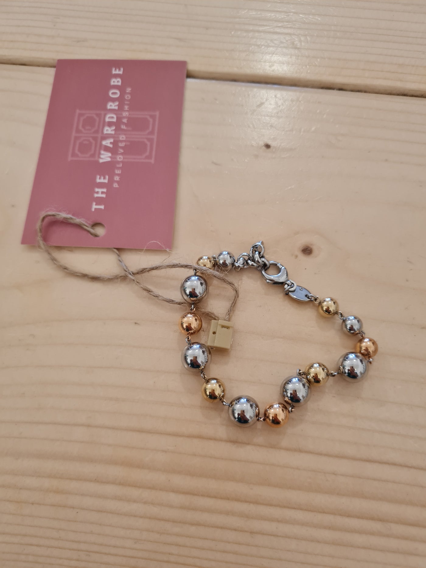 Fossil Silver & Gold coloured bead bracelet