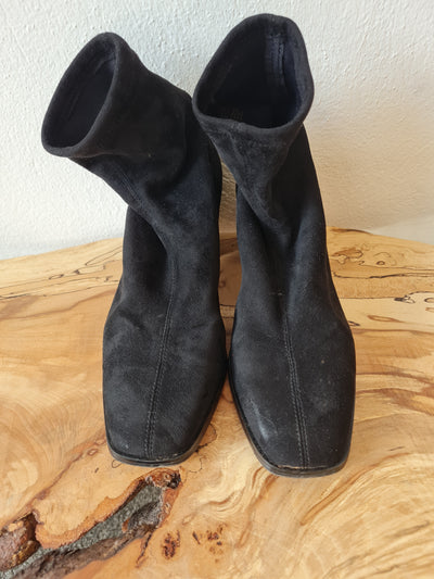 H&M black sock boots 6