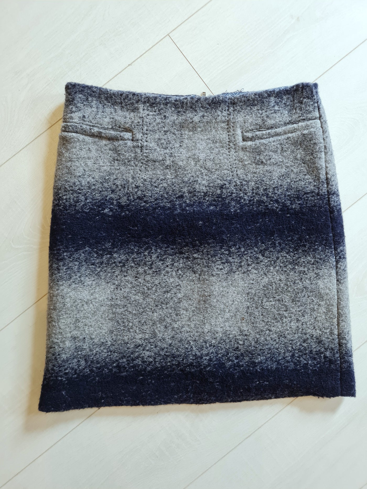 White Stuff navy/grey wool skirt 8